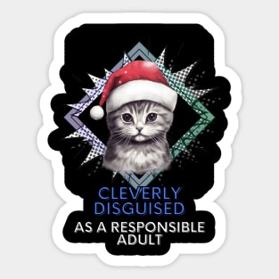 Funny Christmas Cat Sarcastic Sticker